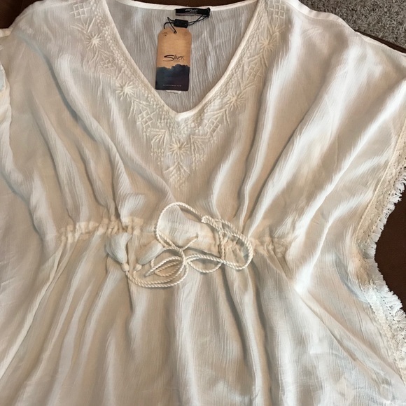 NWT Silver Jeans Tie Waist Blouse Large - Picture 2 of 4